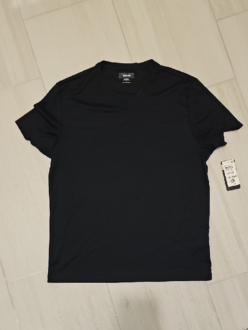 Alfani Black V-Neck Stretch Shirt